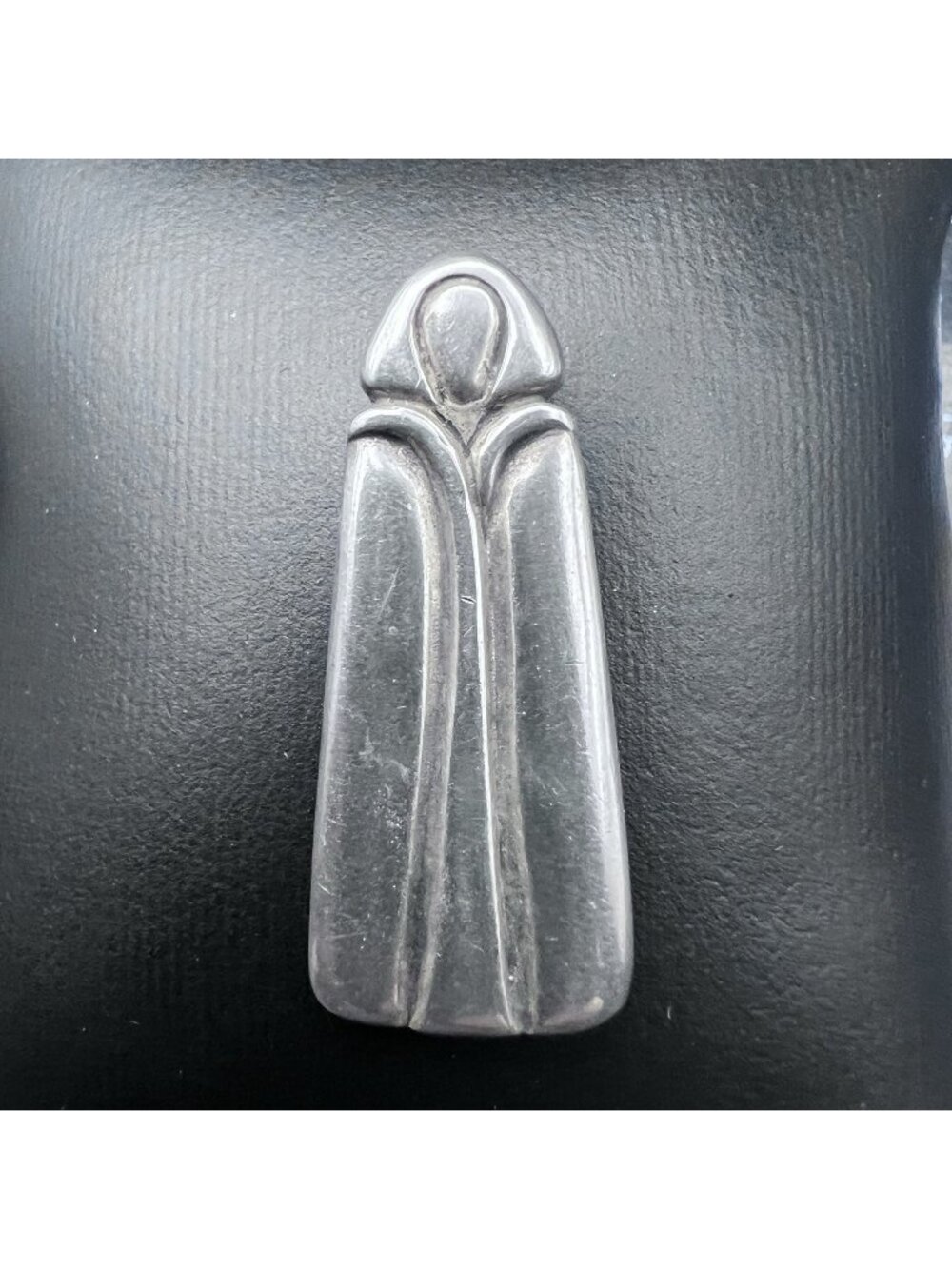 Vintage Sterling Silver Goddess Handmaid Witch Modernist Pendant 1.5" 7.1g